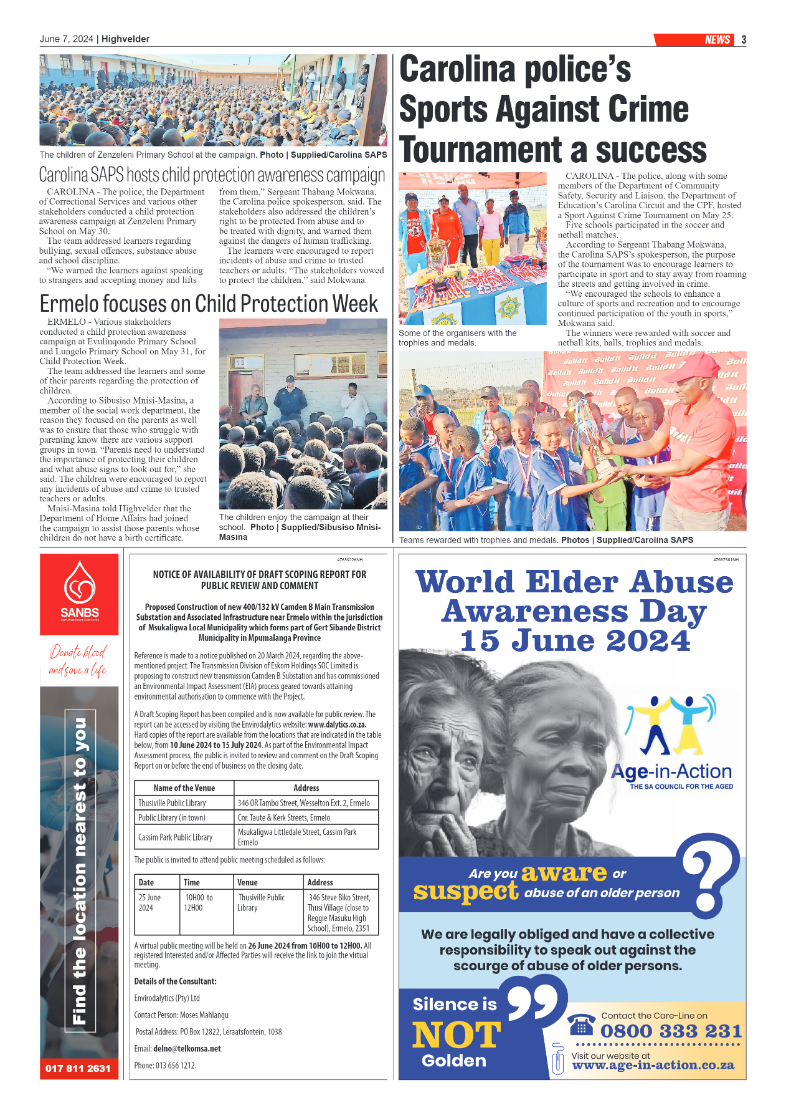 Highvelder Newspaper 7 June 2024 page 3