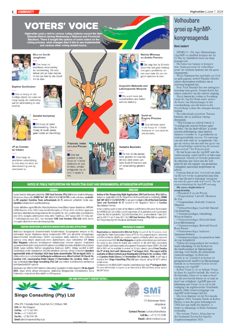Highvelder Newspaper 7 June 2024 page 4