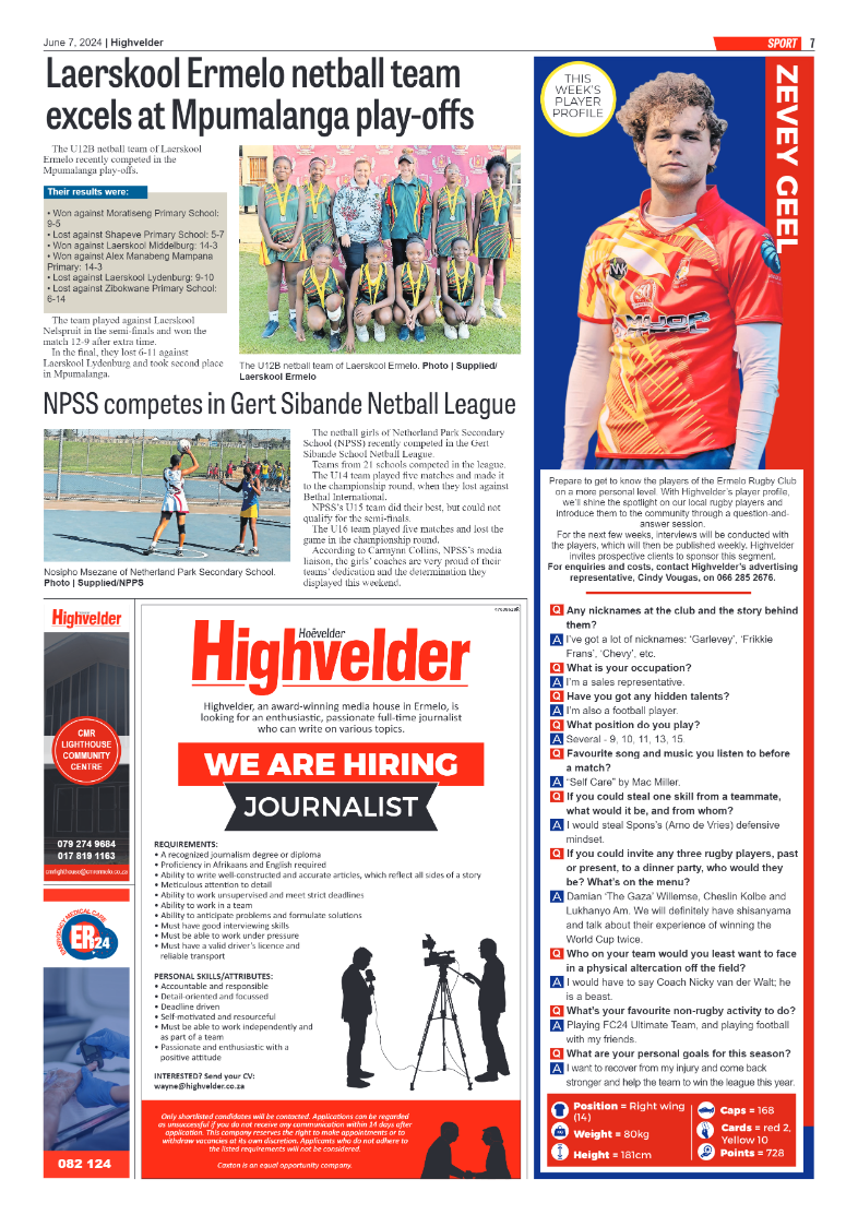 Highvelder Newspaper 7 June 2024 page 7