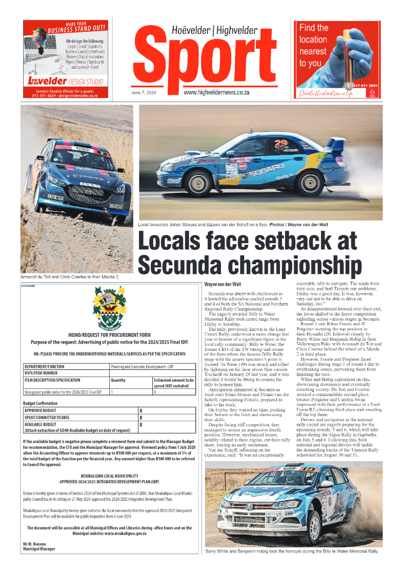 Highvelder Newspaper 7 June 2024 page 8