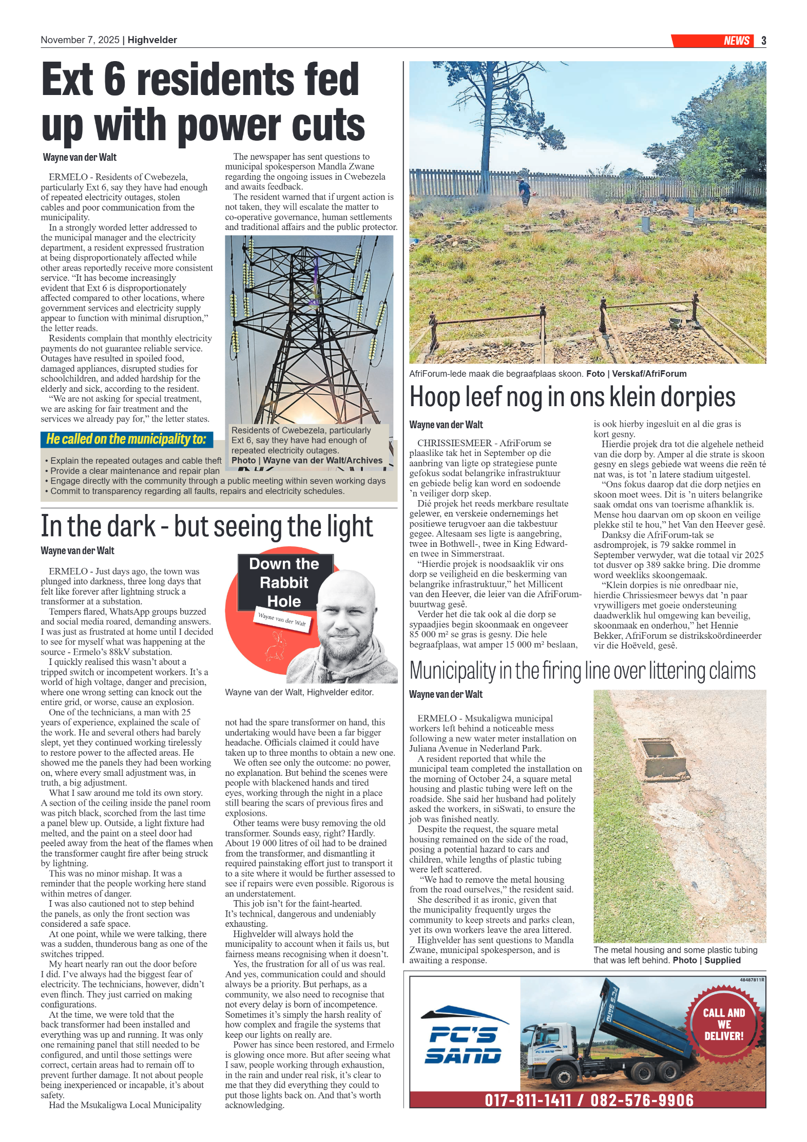 Highvelder Newspaper 7 November 2025 page 3