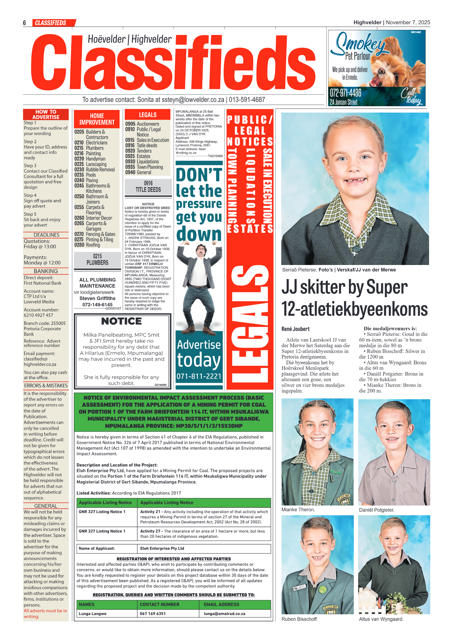 Highvelder Newspaper 7 November 2025 page 6