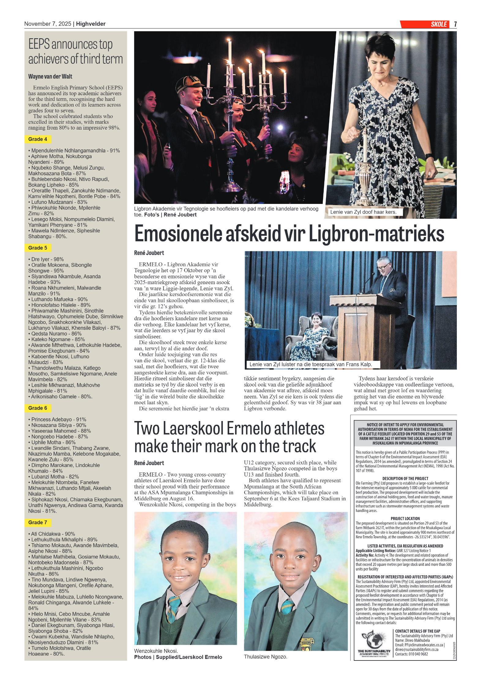 Highvelder Newspaper 7 November 2025 page 7
