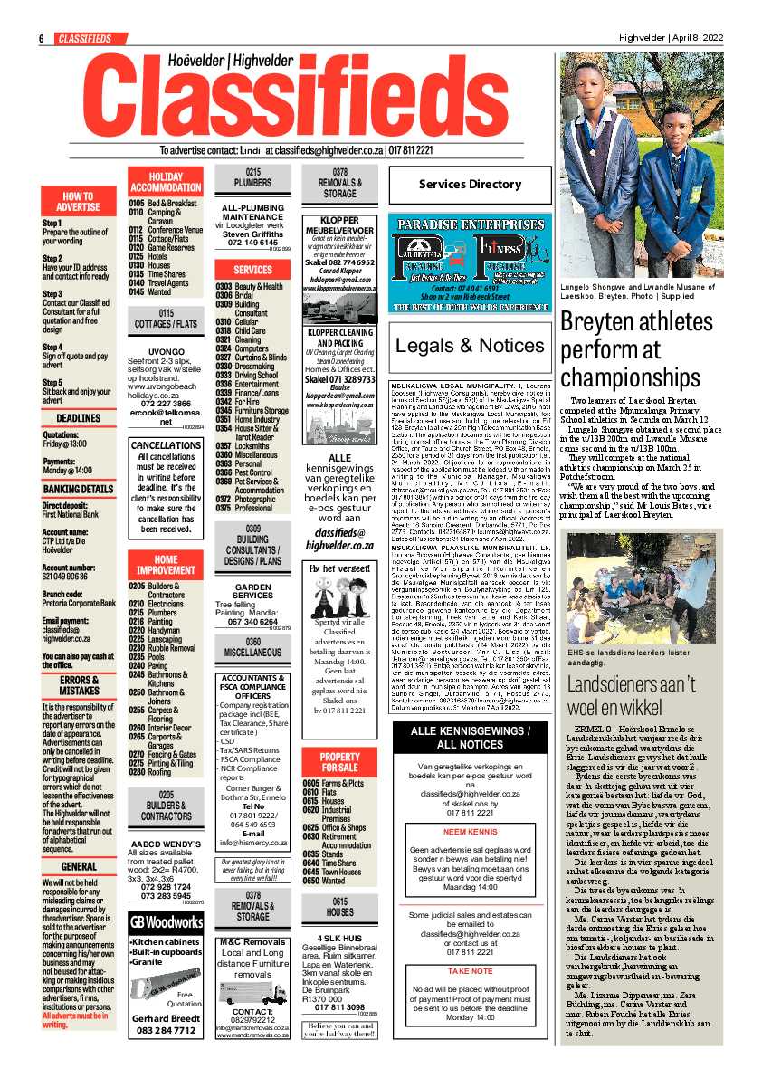 Highvelder Newspaper 8 April 2022 page 6