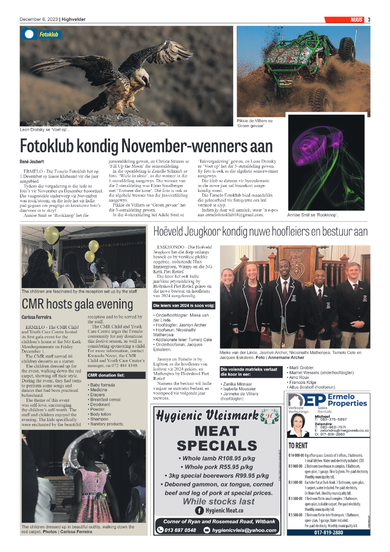 Highvelder Newspaper 8 December 2023 page 3