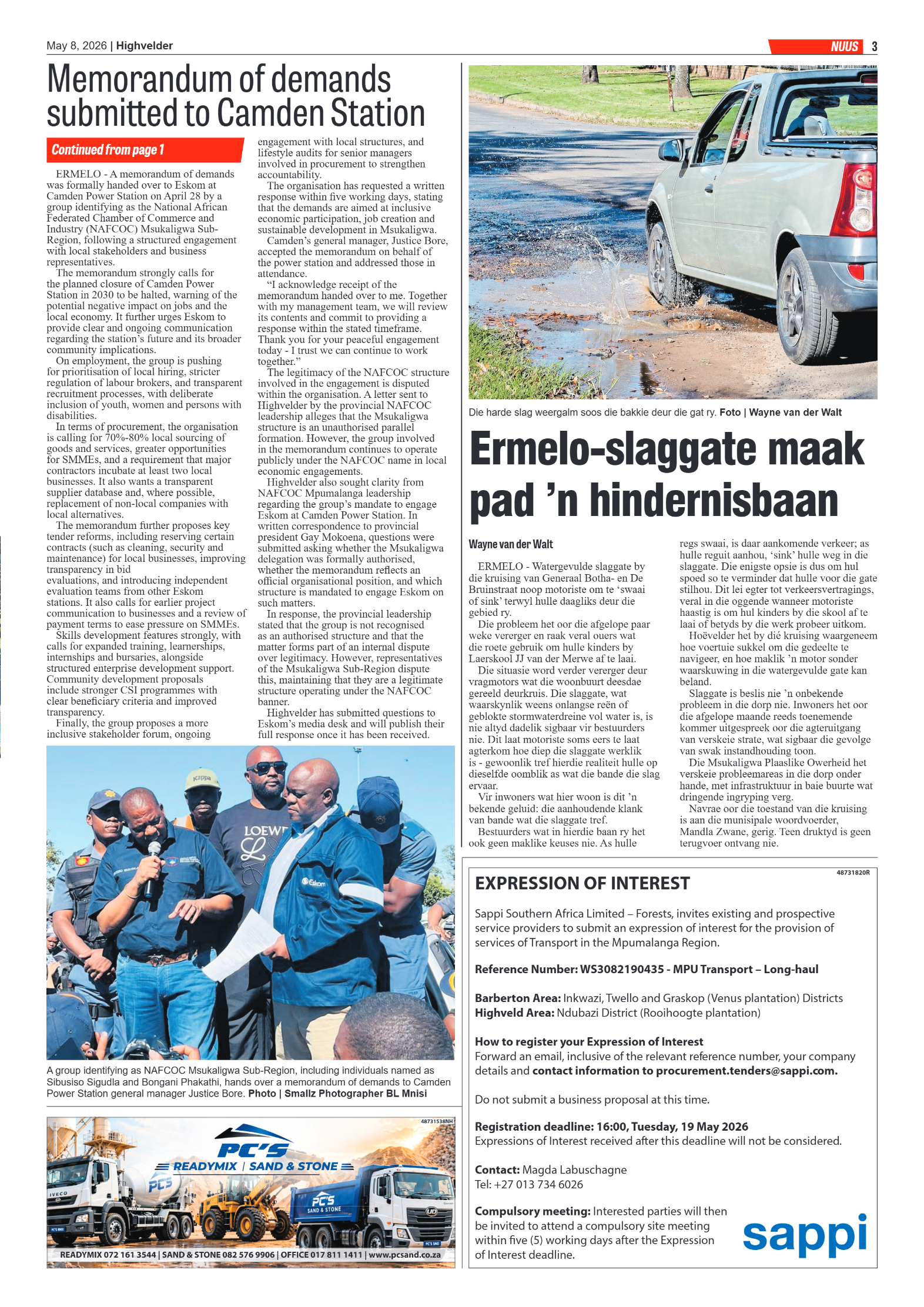 Highvelder Newspaper 8 May 2026 page 3