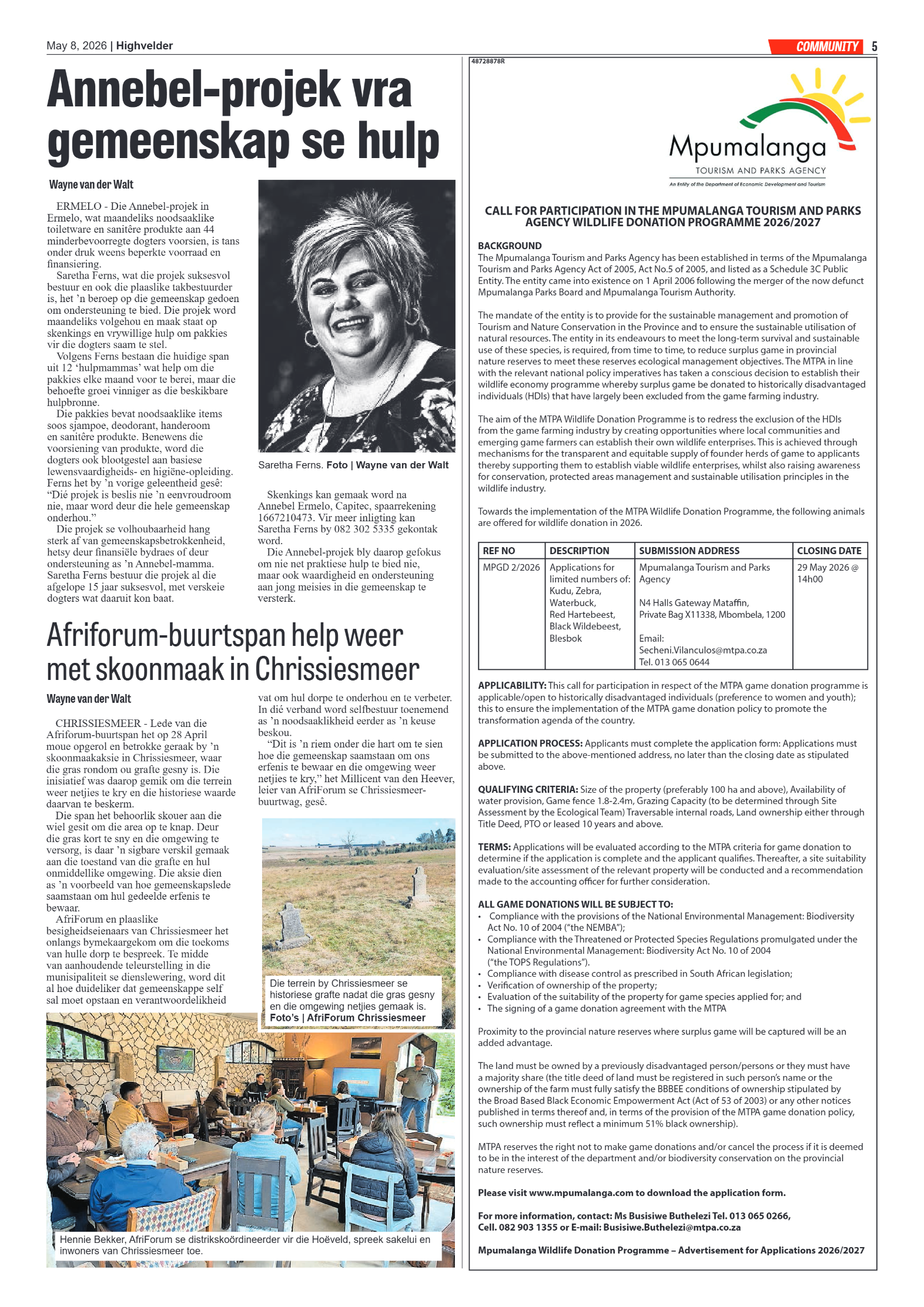 Highvelder Newspaper 8 May 2026 page 5