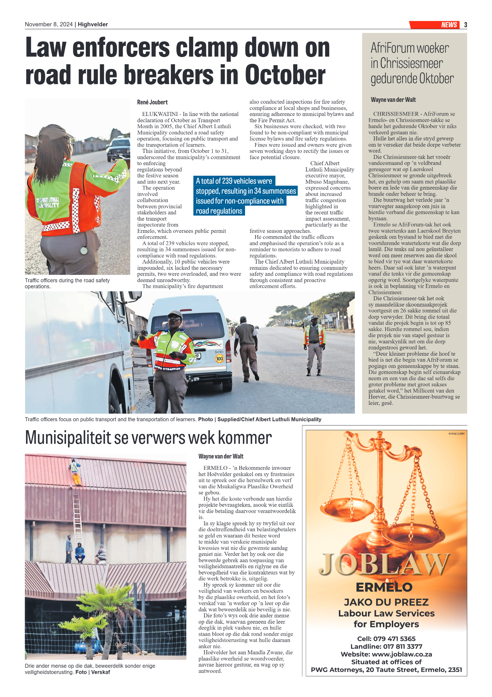 Highvelder Newspaper 8 November 2024 page 3