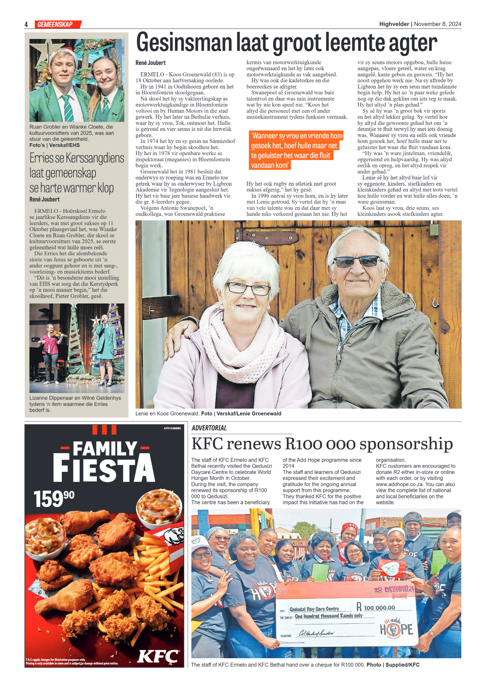 Highvelder Newspaper 8 November 2024 page 4