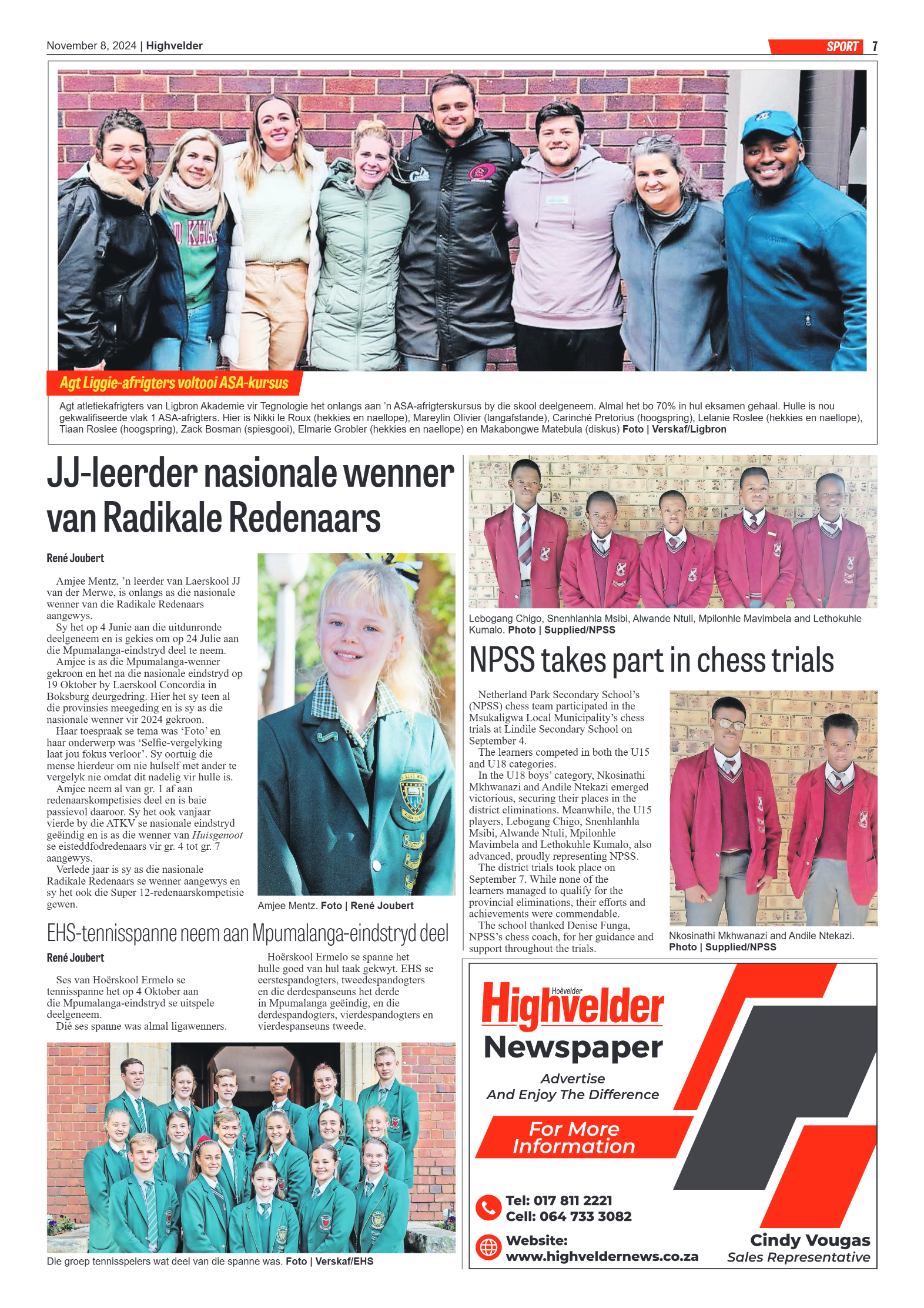 Highvelder Newspaper 8 November 2024 page 7