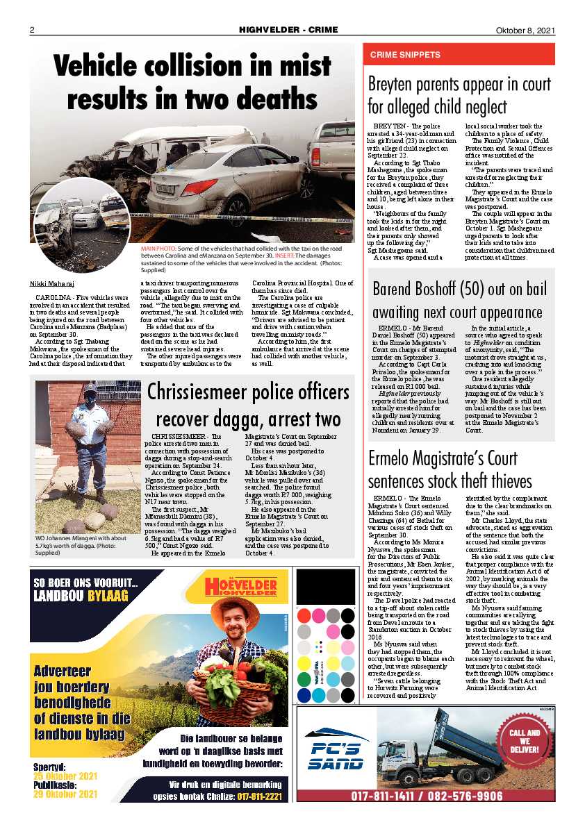 Highvelder Newspaper 8 October 2021 page 2