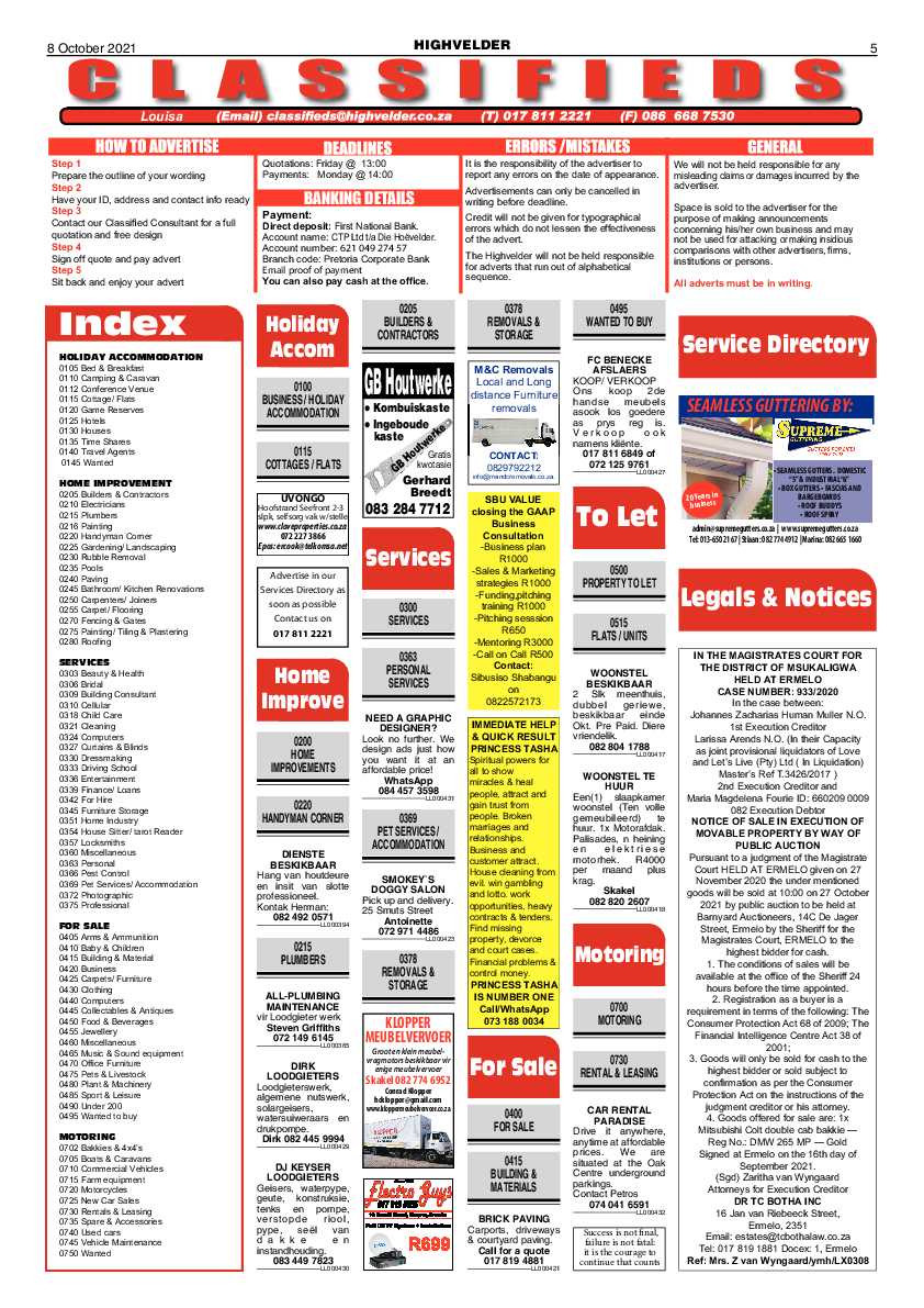 Highvelder Newspaper 8 October 2021 page 5