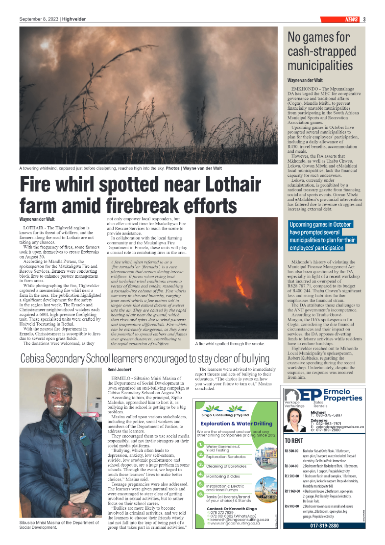 Highvelder Newspaper 8 September 2023 page 3