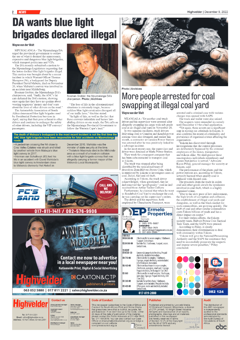 Highvelder Newspaper 9 December 2022 page 2