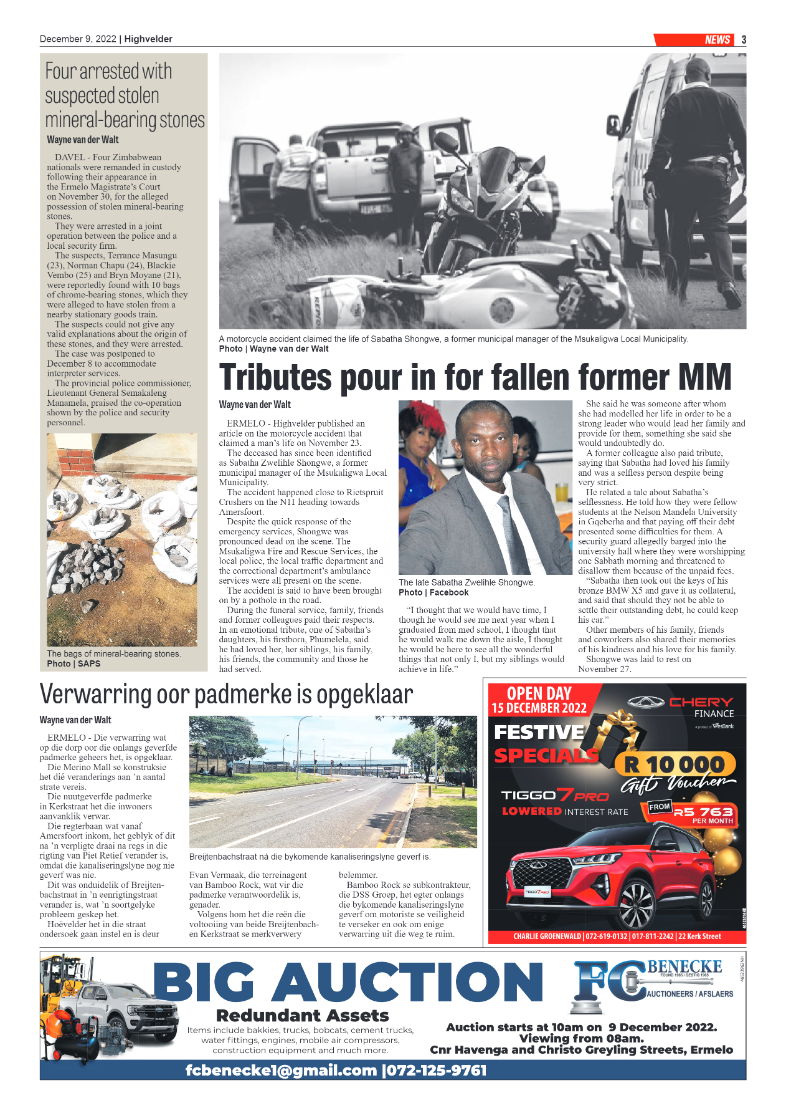 Highvelder Newspaper 9 December 2022 page 3