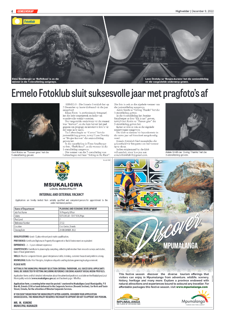 Highvelder Newspaper 9 December 2022 page 4