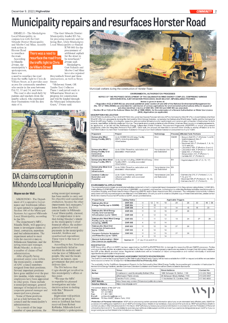 Highvelder Newspaper 9 December 2022 page 7