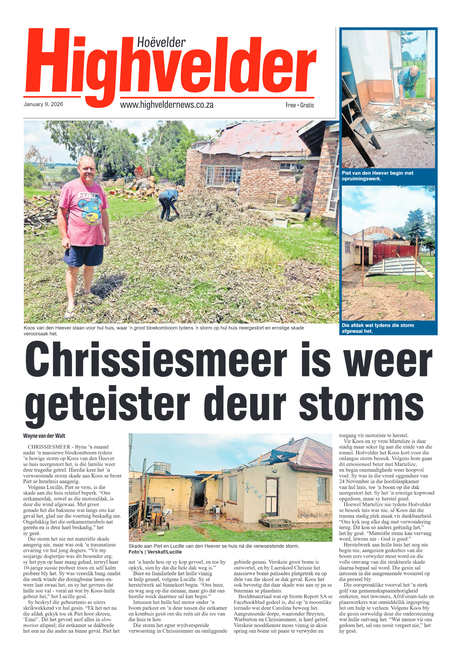 Highvelder Newspaper 9 January 2026 page 1