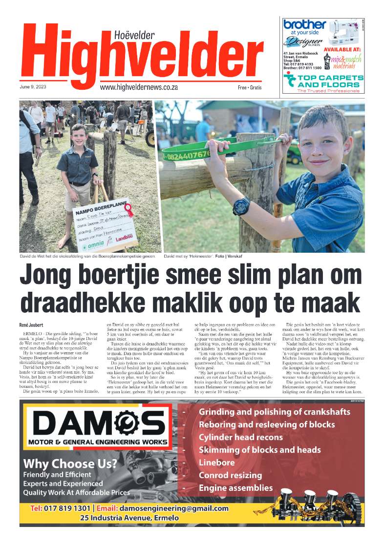 Highvelder Newspaper 9 June 2023 page 1