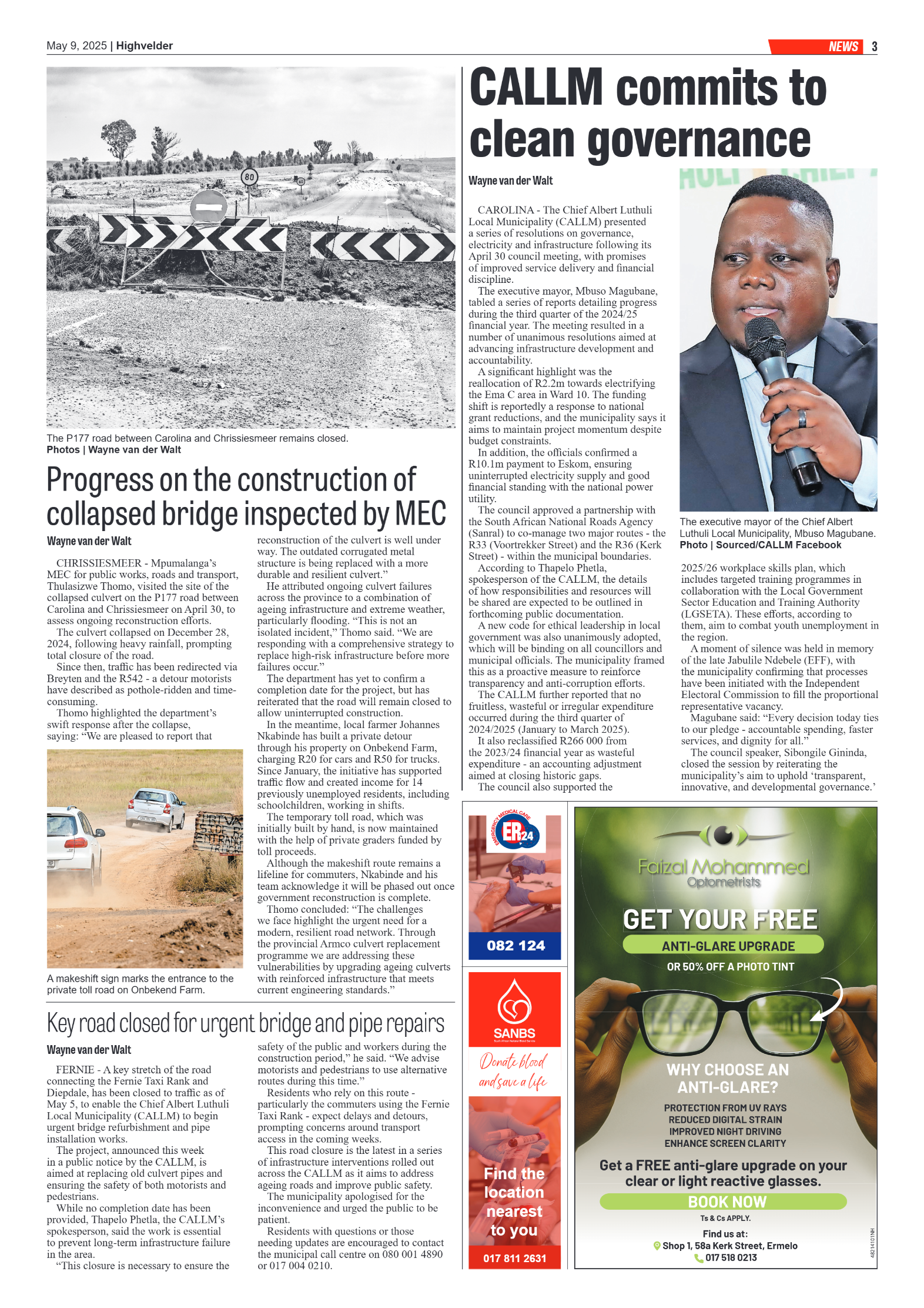Highvelder Newspaper 9 May 2025 page 3