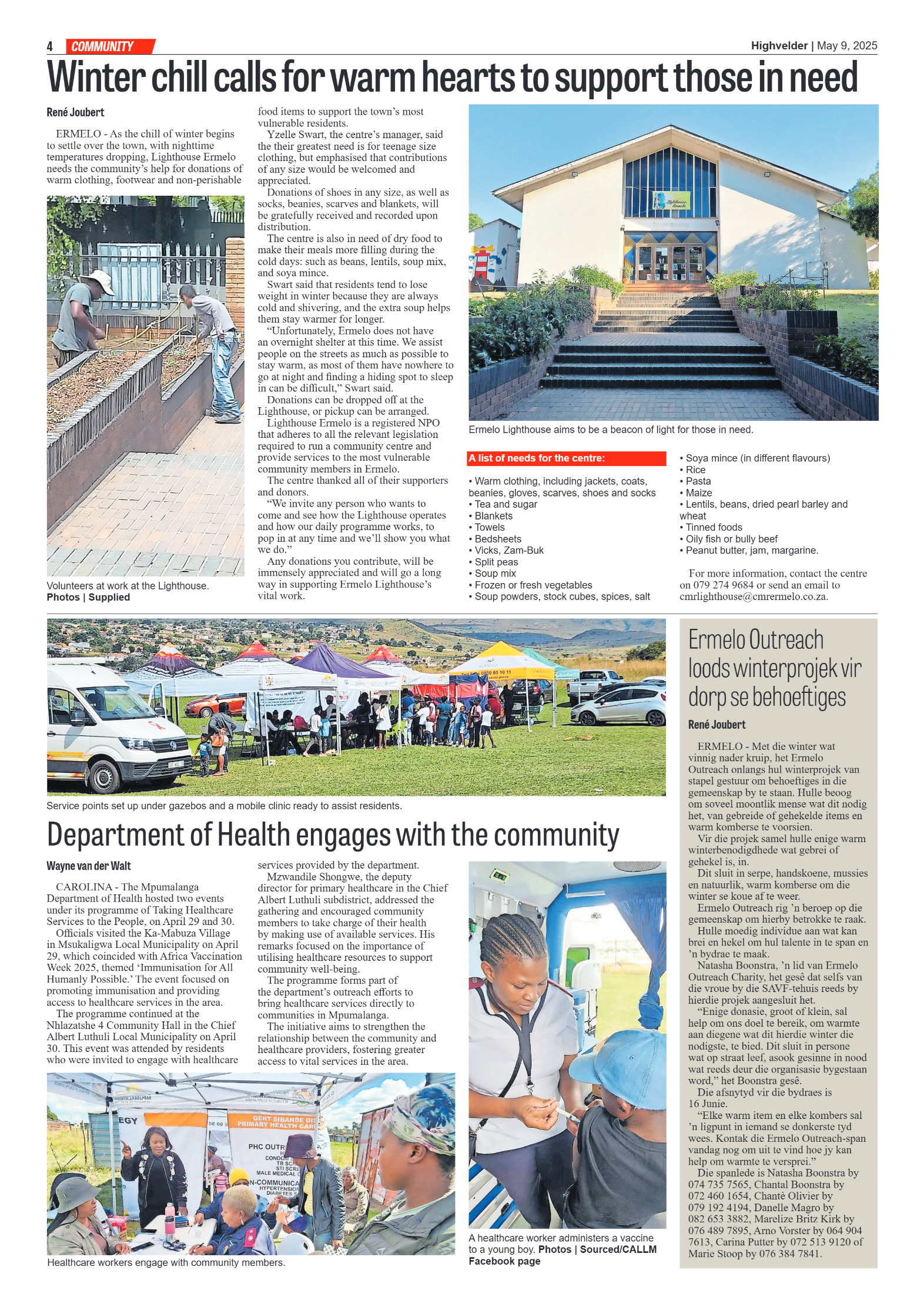 Highvelder Newspaper 9 May 2025 page 4