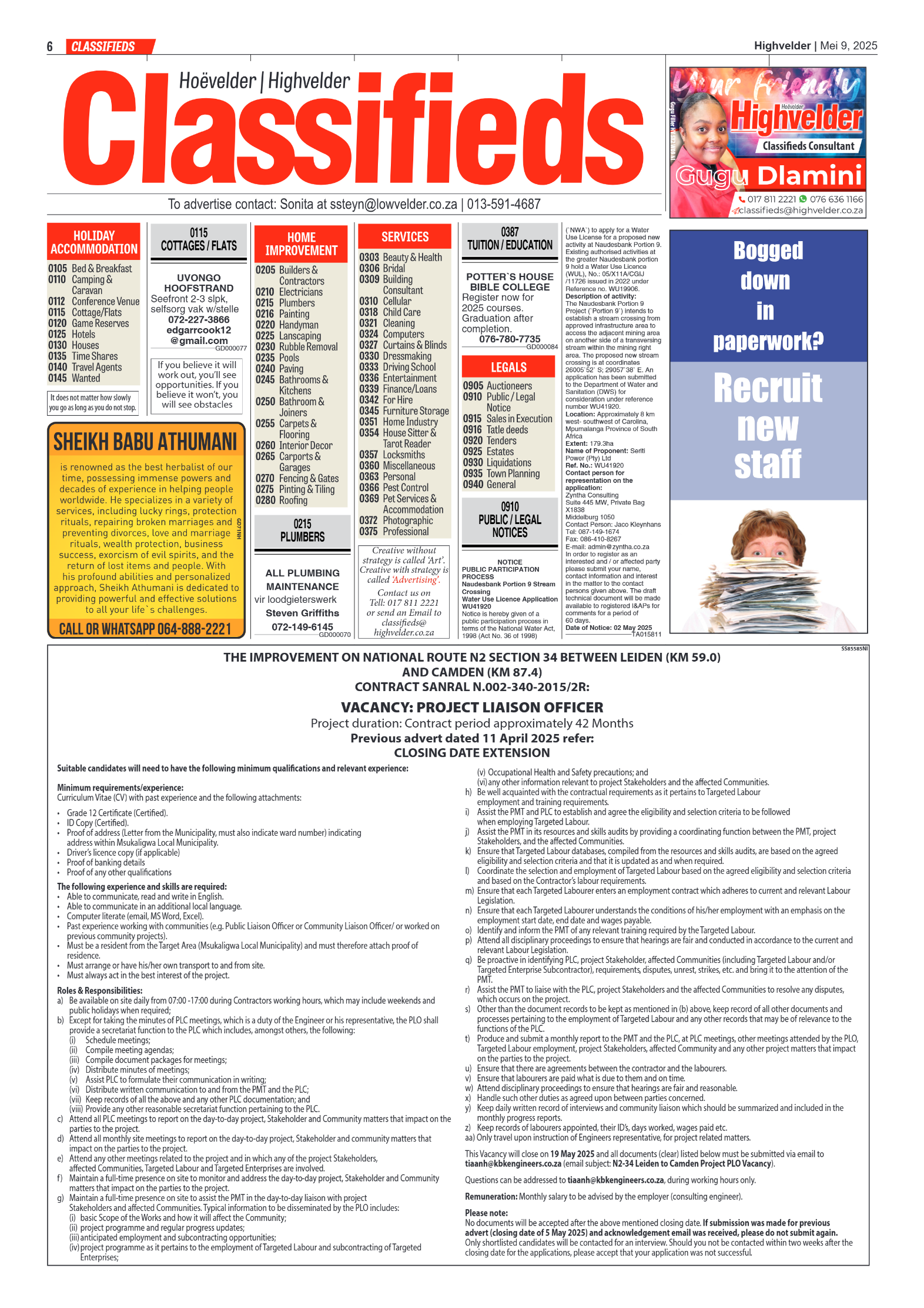 Highvelder Newspaper 9 May 2025 page 6