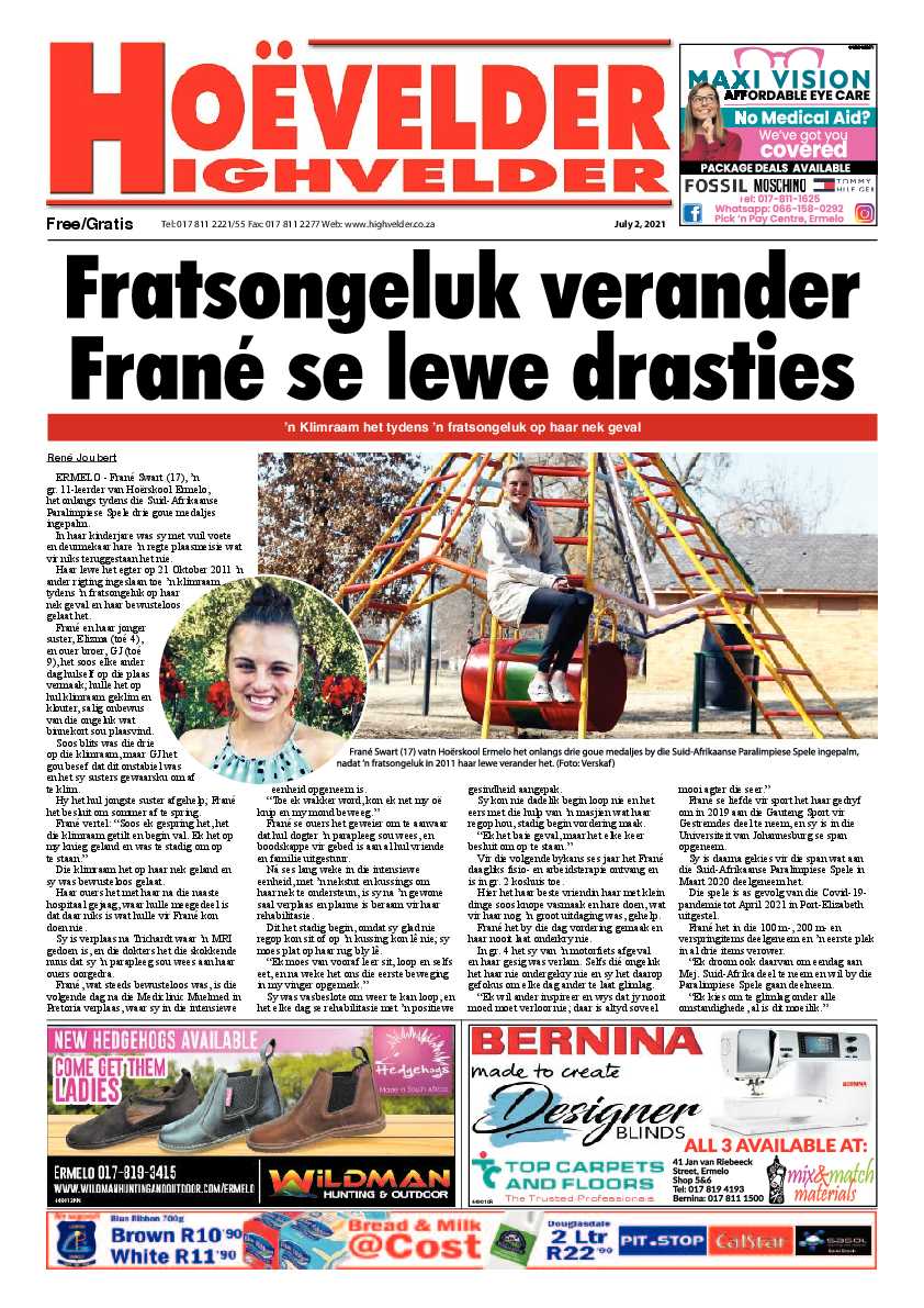 Highvelder Newspaper July 2 2021 page 1