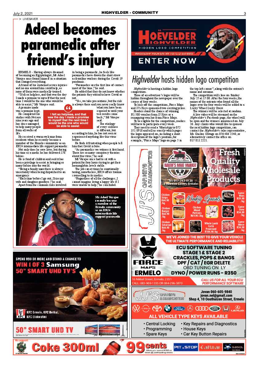 Highvelder Newspaper July 2 2021 page 3