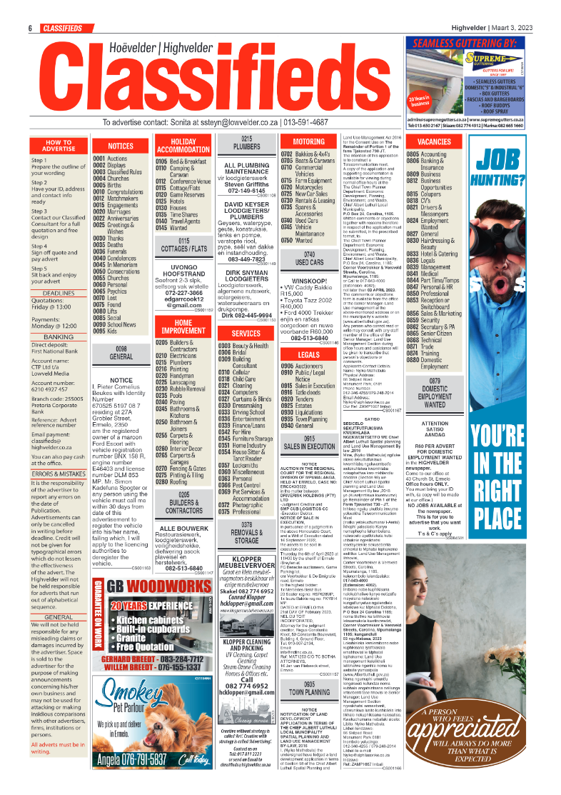Highvelder Newspaper March 3 2023 page 6