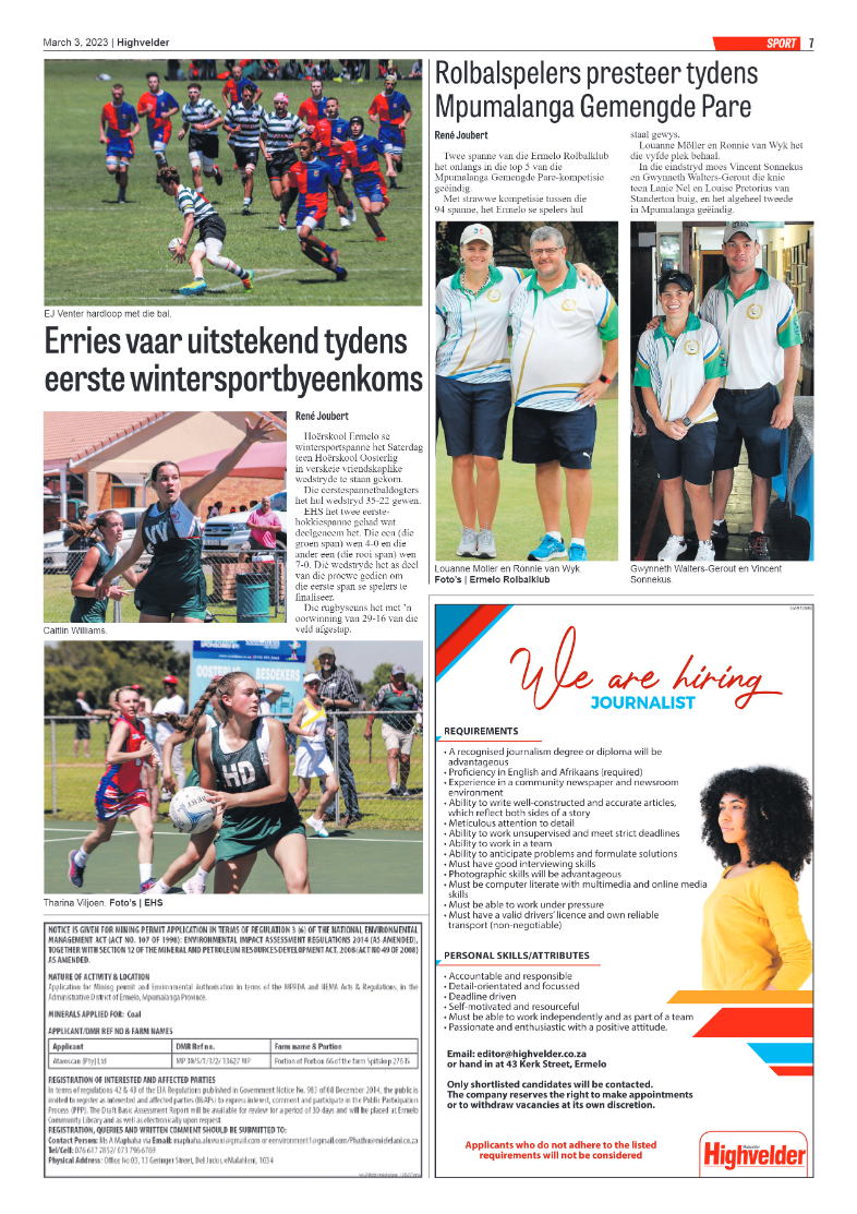 Highvelder Newspaper March 3 2023 page 7
