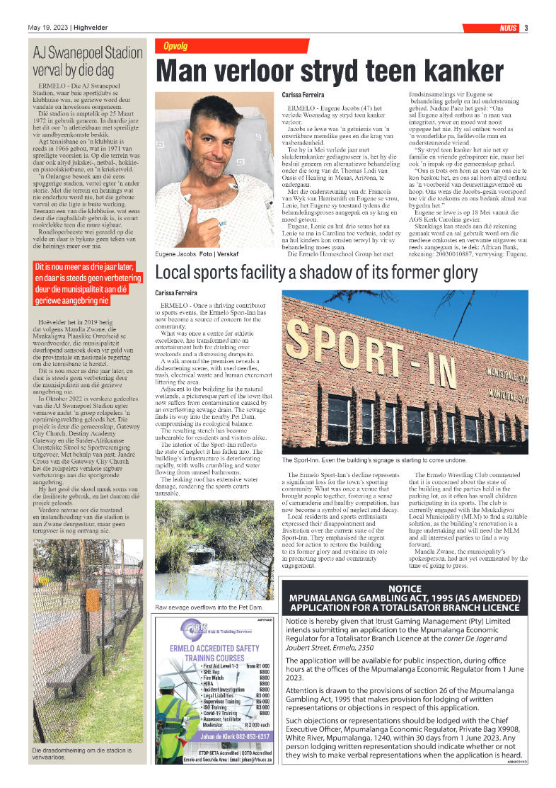 Highvelder Newspaper 19 May 2023 page 3