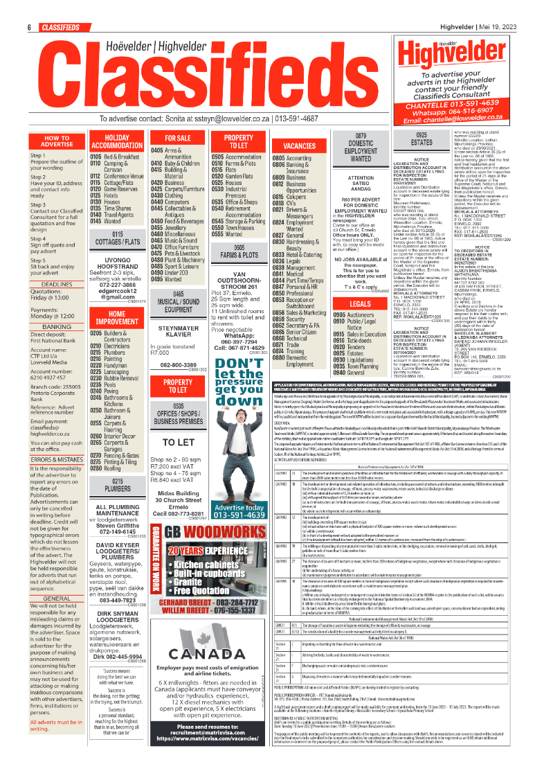 Highvelder Newspaper 19 May 2023 page 6