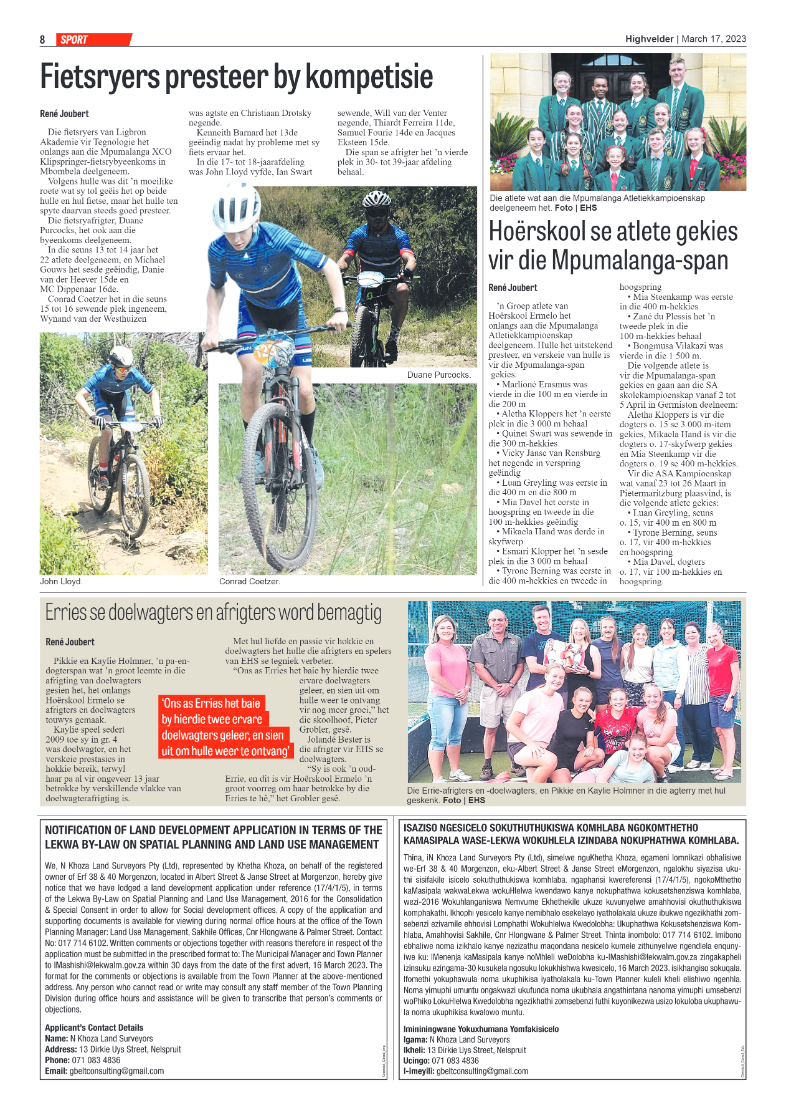 Higvelder Newspaper 17 March 2023 page 8