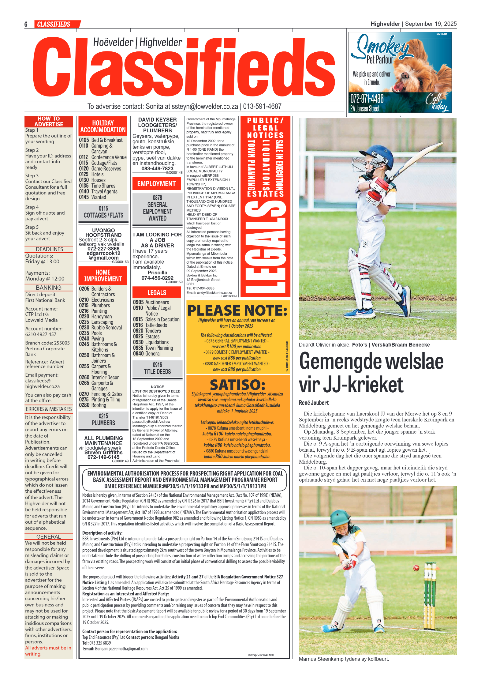 Higvelder Newspaper 19 September 2025 page 6