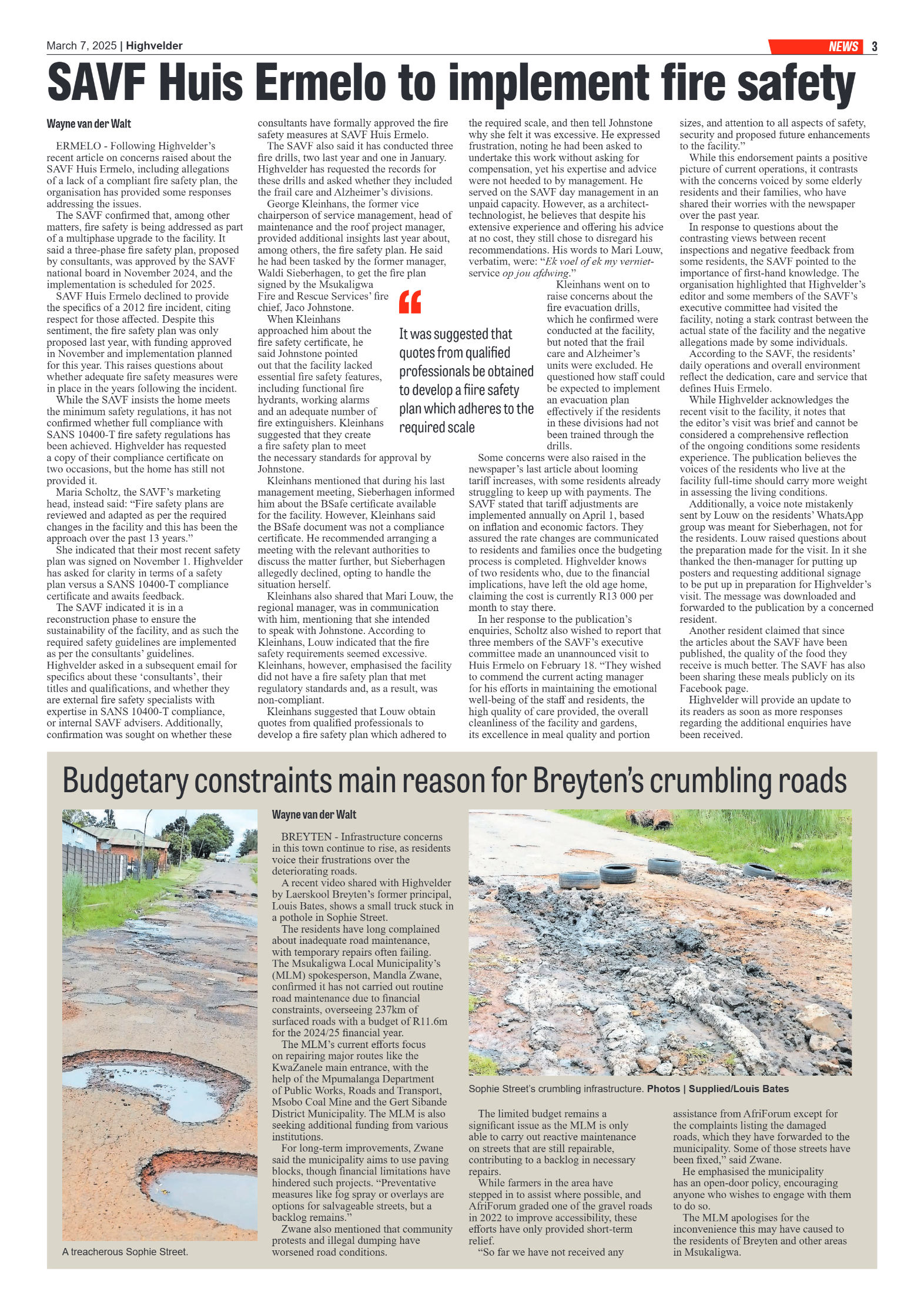 Higvelder Newspaper 7 March 2025 page 3