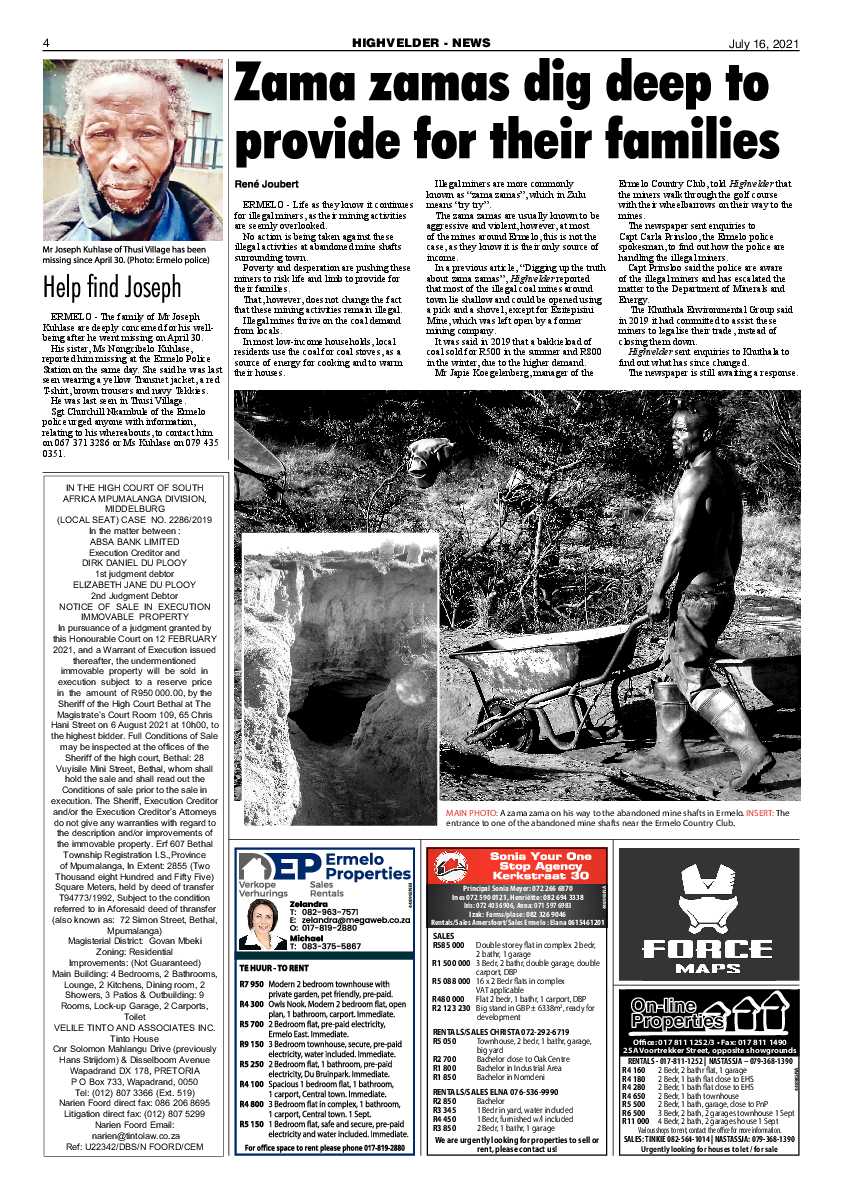 Hihgvelder Newspaper 16 July 2021 page 4